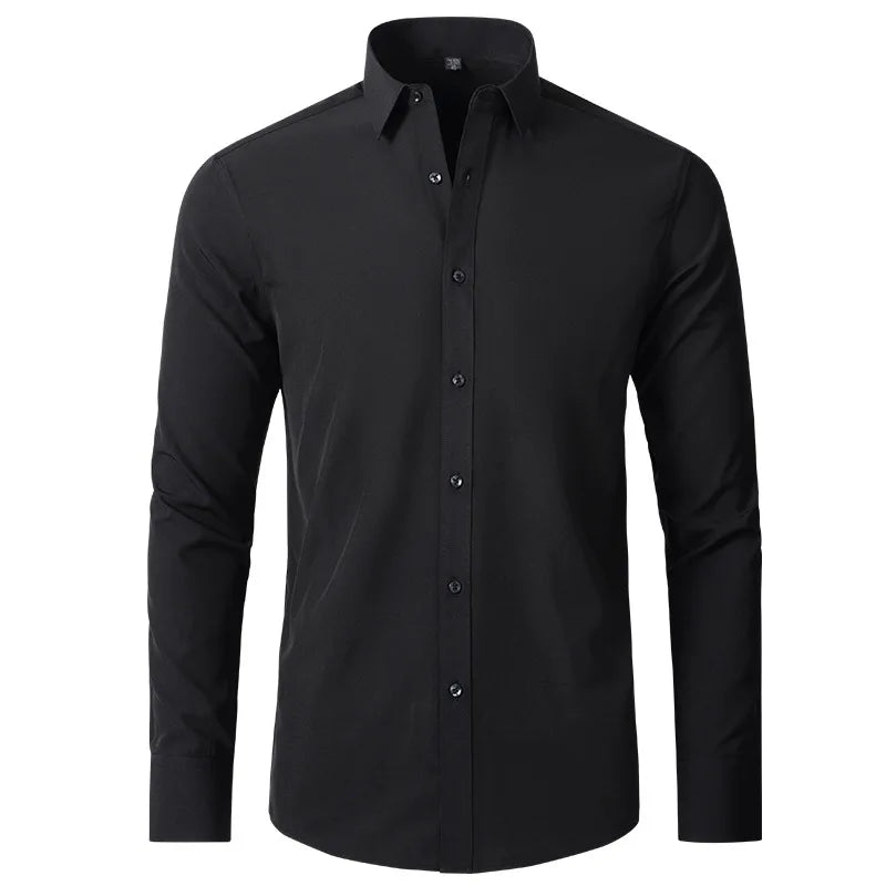 Camisa Social Lisa Elástica e Anti Amassado - Slim Plus